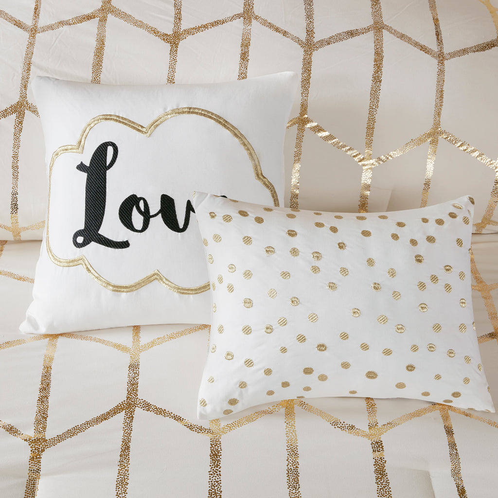 5-Piece Full/Queen 100% Polyester Brushed Printed Comforter Set