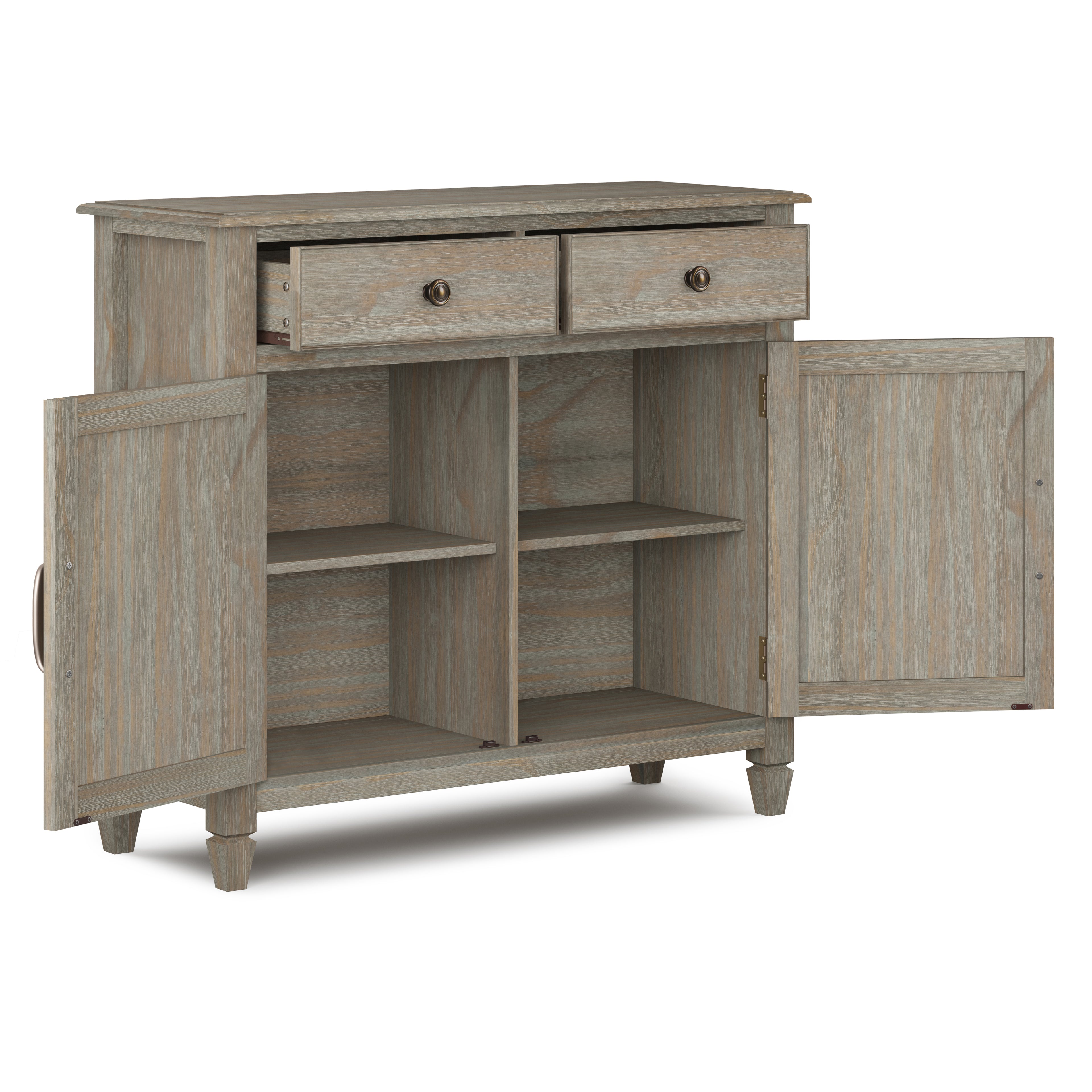 Connaught Solid Wood Entryway Storage Cabinet in Distressed