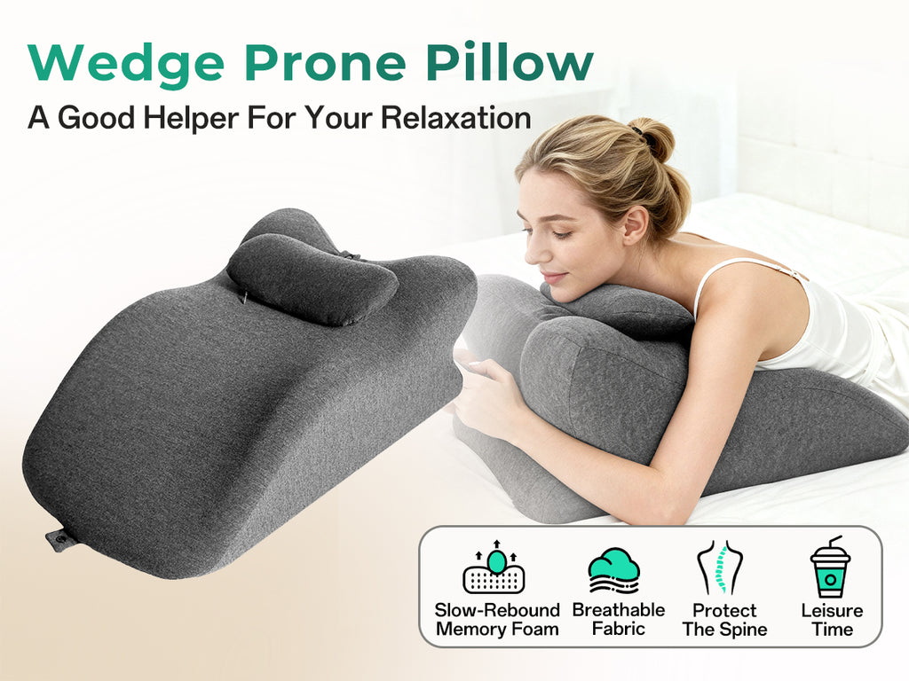 Ergonomic Spinal Posture Support Bed Pillow - Grey
