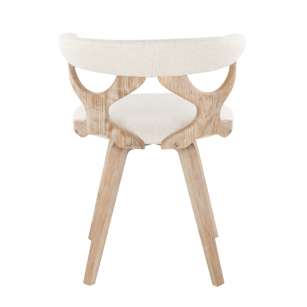 Mid-Century Modern Dining Accent Chair in Cream