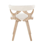 Mid-Century Modern Dining Accent Chair in Cream