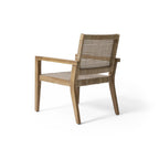Outdoor Wicker and Acacia Wood Club Chairs, Set of 2