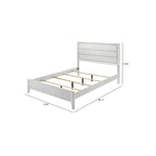 White California King Size Bed with Wave Texture
