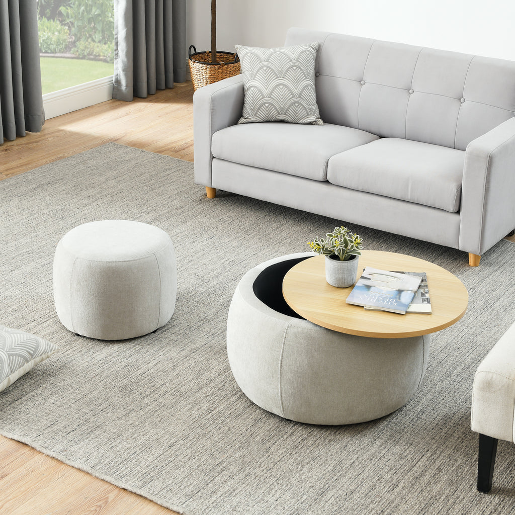 Round Storage Ottoman