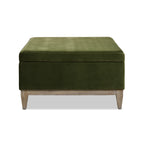 Knox 35" Square Storage Cocktail Ottoman, Olive