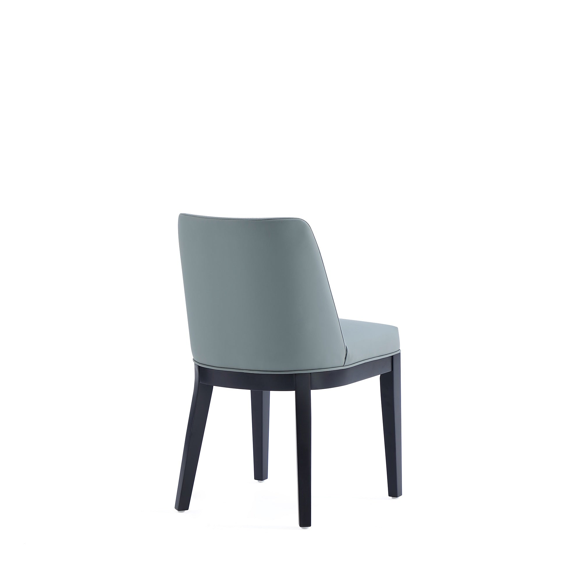 Gansevoort Wood Vegan Leather Dining Chair in Pewter - Set of 2