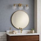 Luster Three Lights Vanity with Clear Glass for Bathrooms