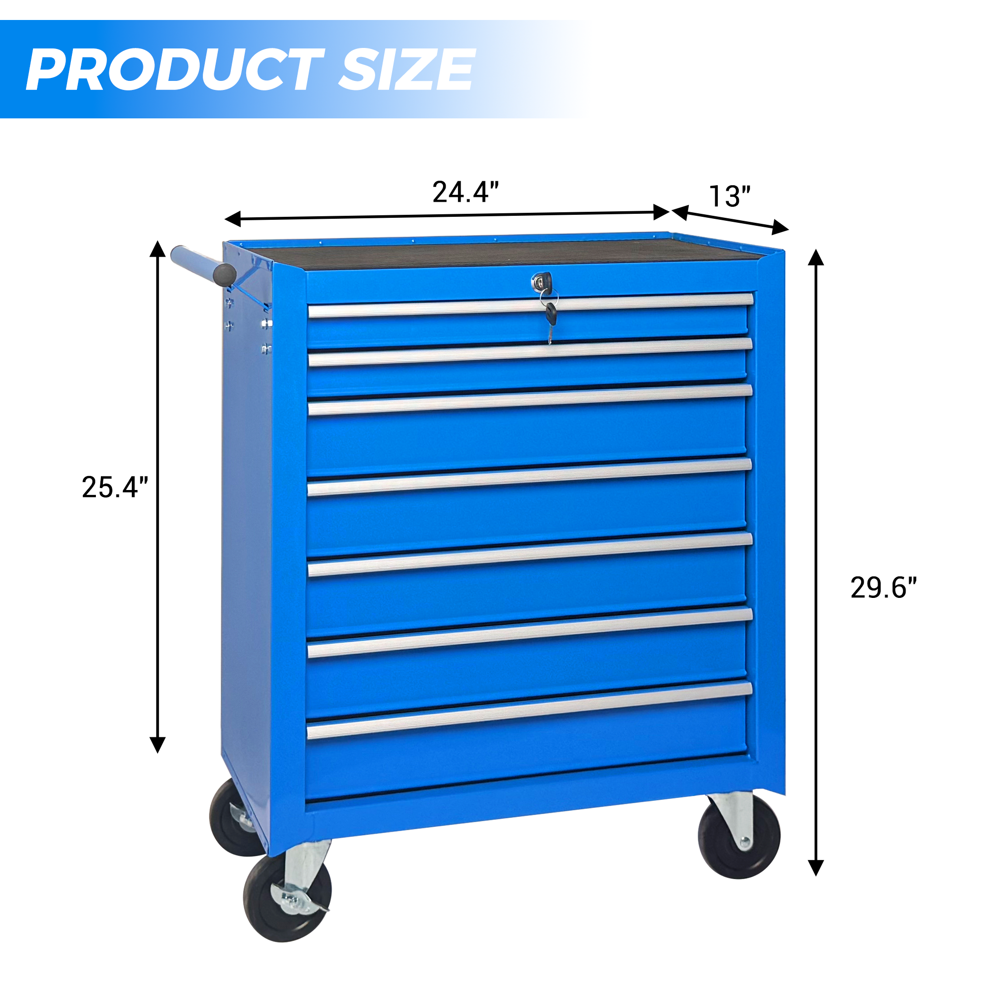 Rolling Tool Chest with 7-Drawer Tool Box - Blue