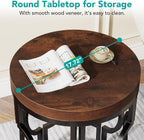 20" Round Industrial Side Table with Metal Openwork Frame
