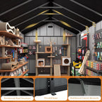 8x16Ft Resin Outdoor Storage Shed with Floor