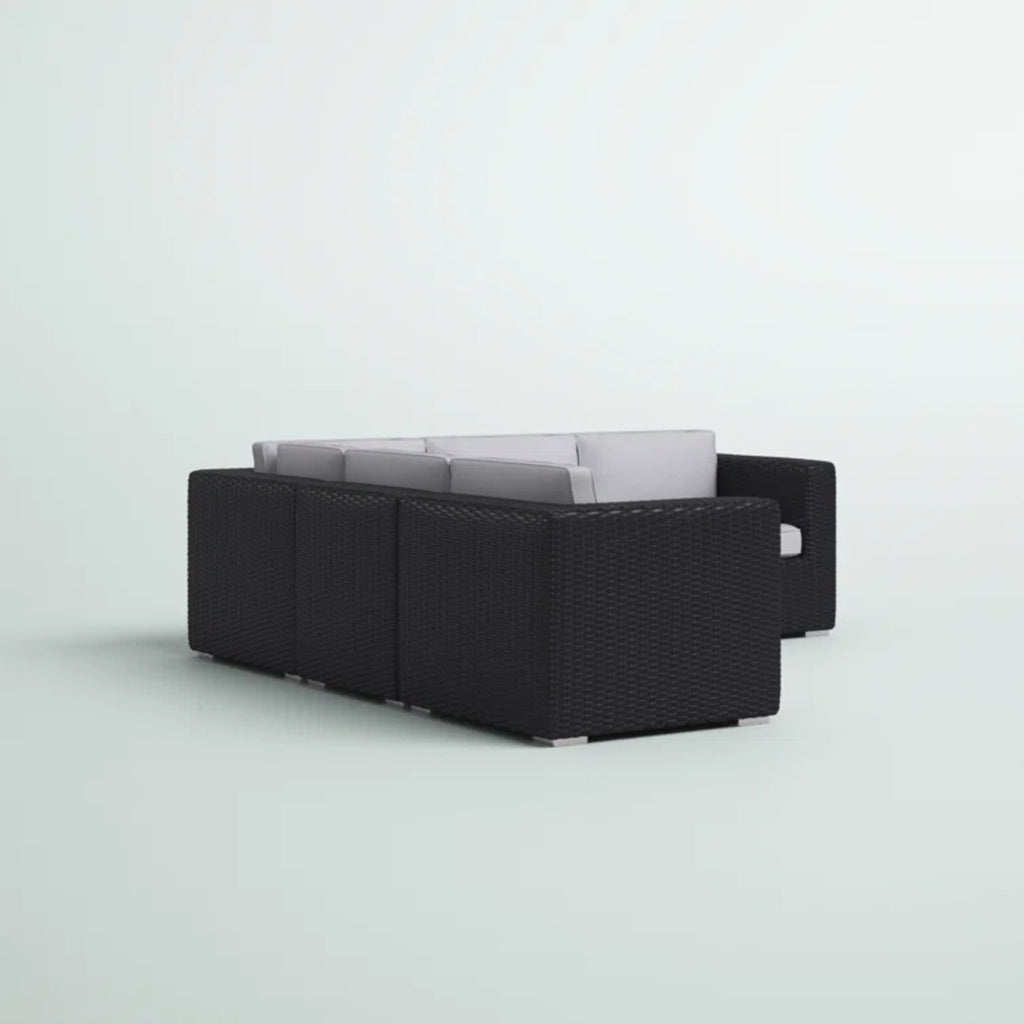 LSI Fully Assembled 94" Wicker Patio Sectional with Weather-Resistant Cushions
