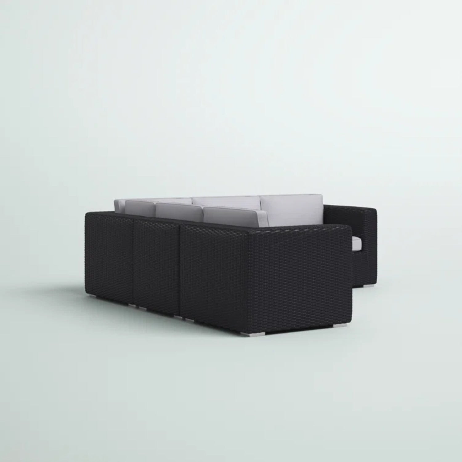 LSI Fully Assembled 94" Wicker Patio Sectional with Weather-Resistant Cushions