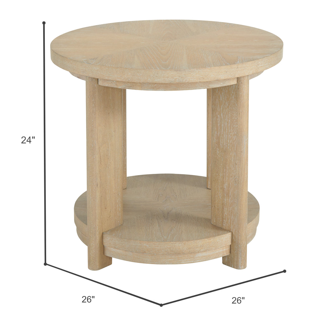 Tan Round Accent Table