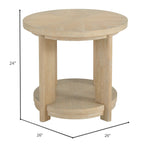 Tan Round Accent Table
