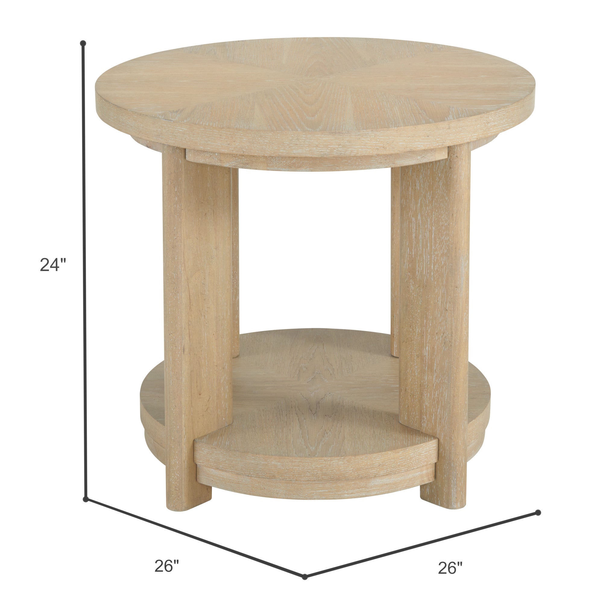Tan Round Accent Table