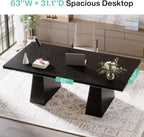 63-Inch Executive Desk with Double Pedestal