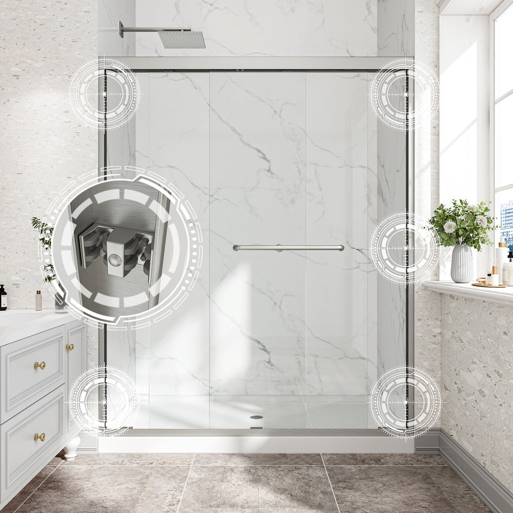 55"-60" W x 72" H Matte Shower Doors