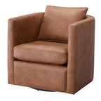 Sutton Saddle Faux Leather Swivel Barrel Chair