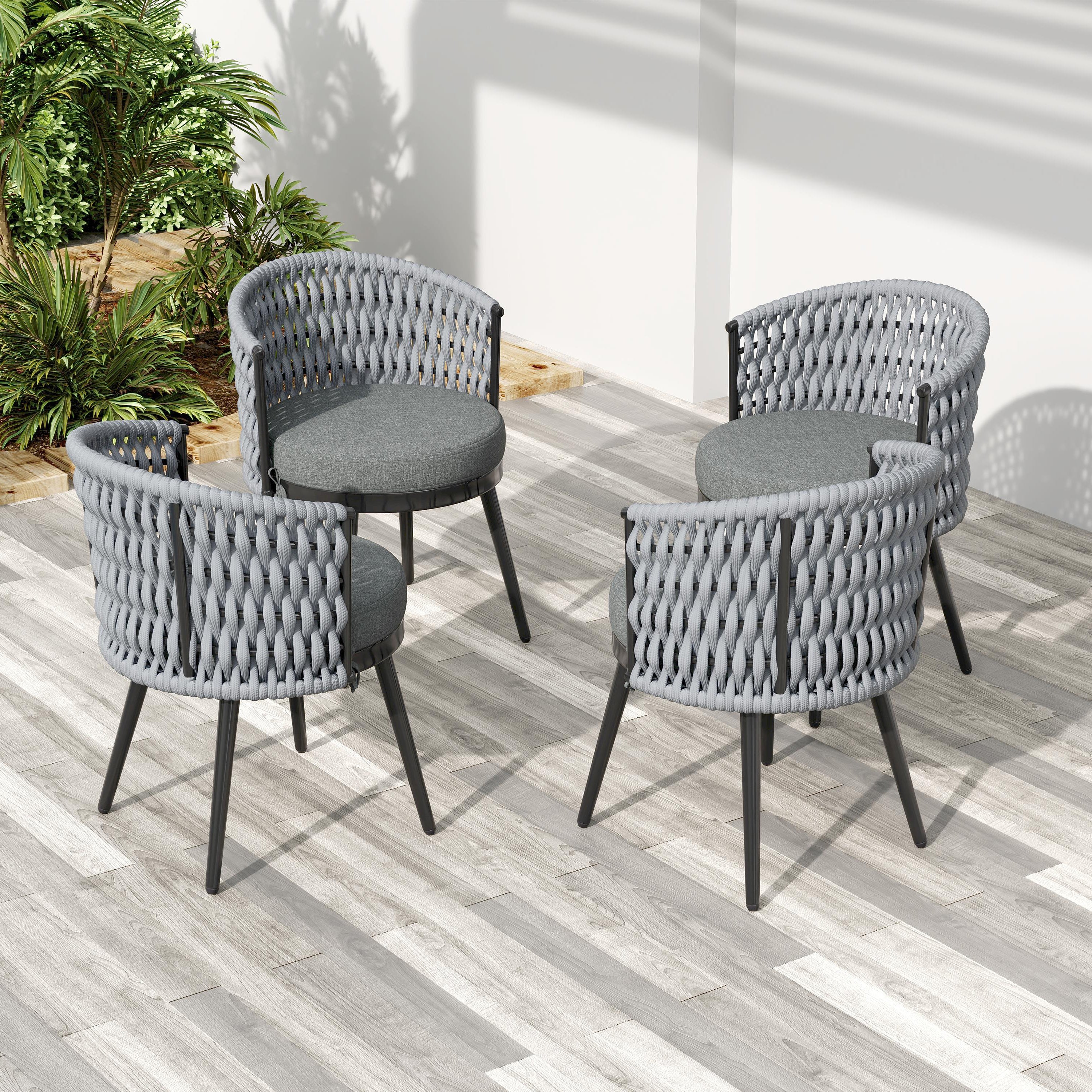 Outdoor Dining Chair - Metal & Rope