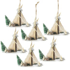 Decorative Hanging Christmas Tree Tent Ornaments - Set of 6