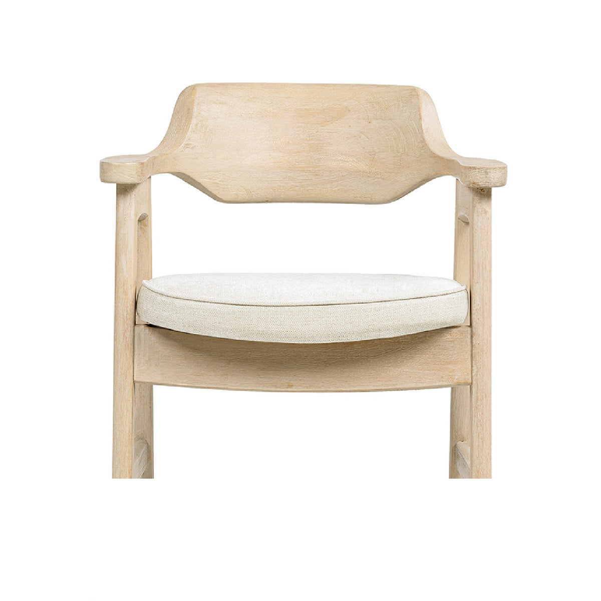 Hayes 26.5" Upholstered Counter Stool, Reclaimed Pine, Light Beige Chenille