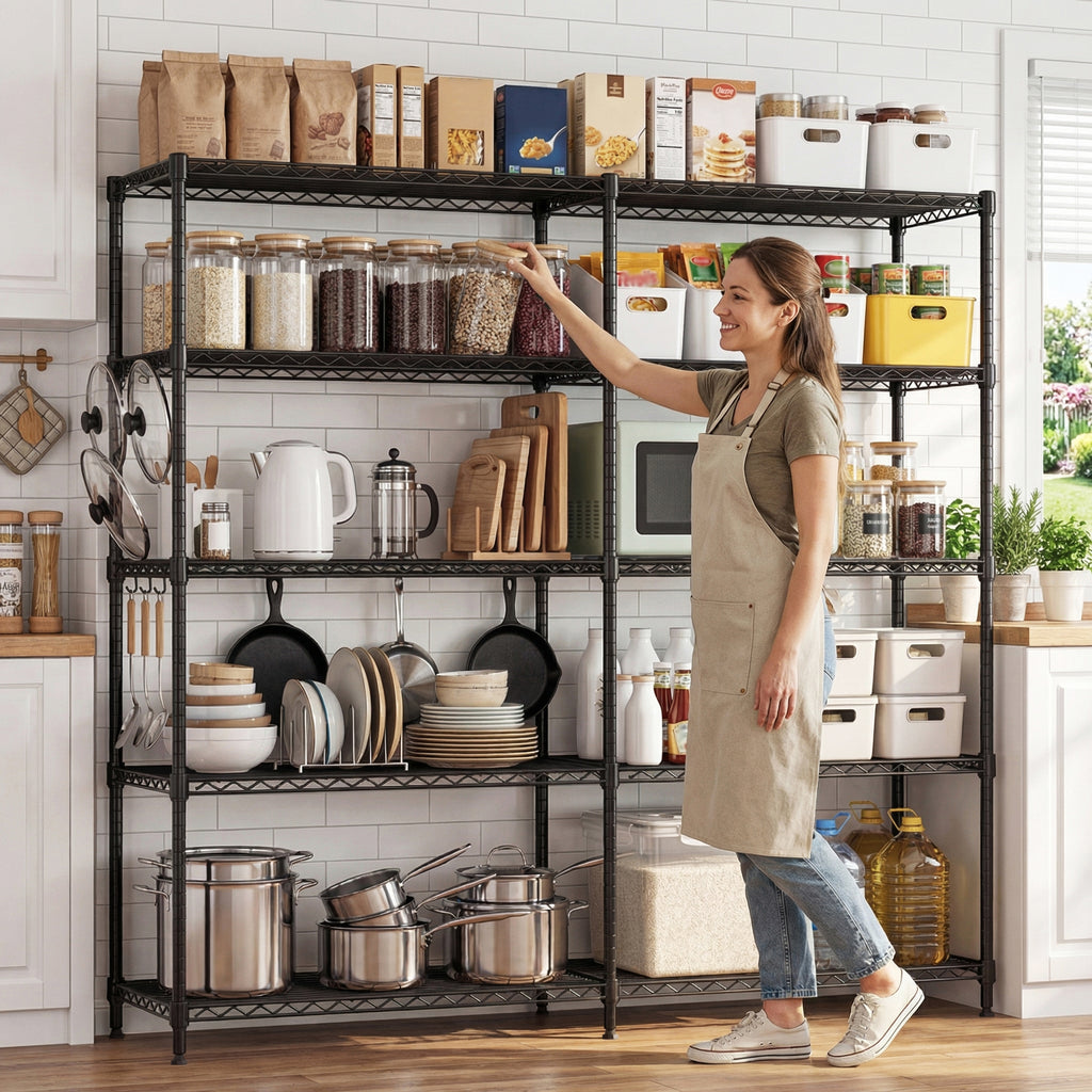 5 Tiers Metal Storage Shelves - Load 1500LBS