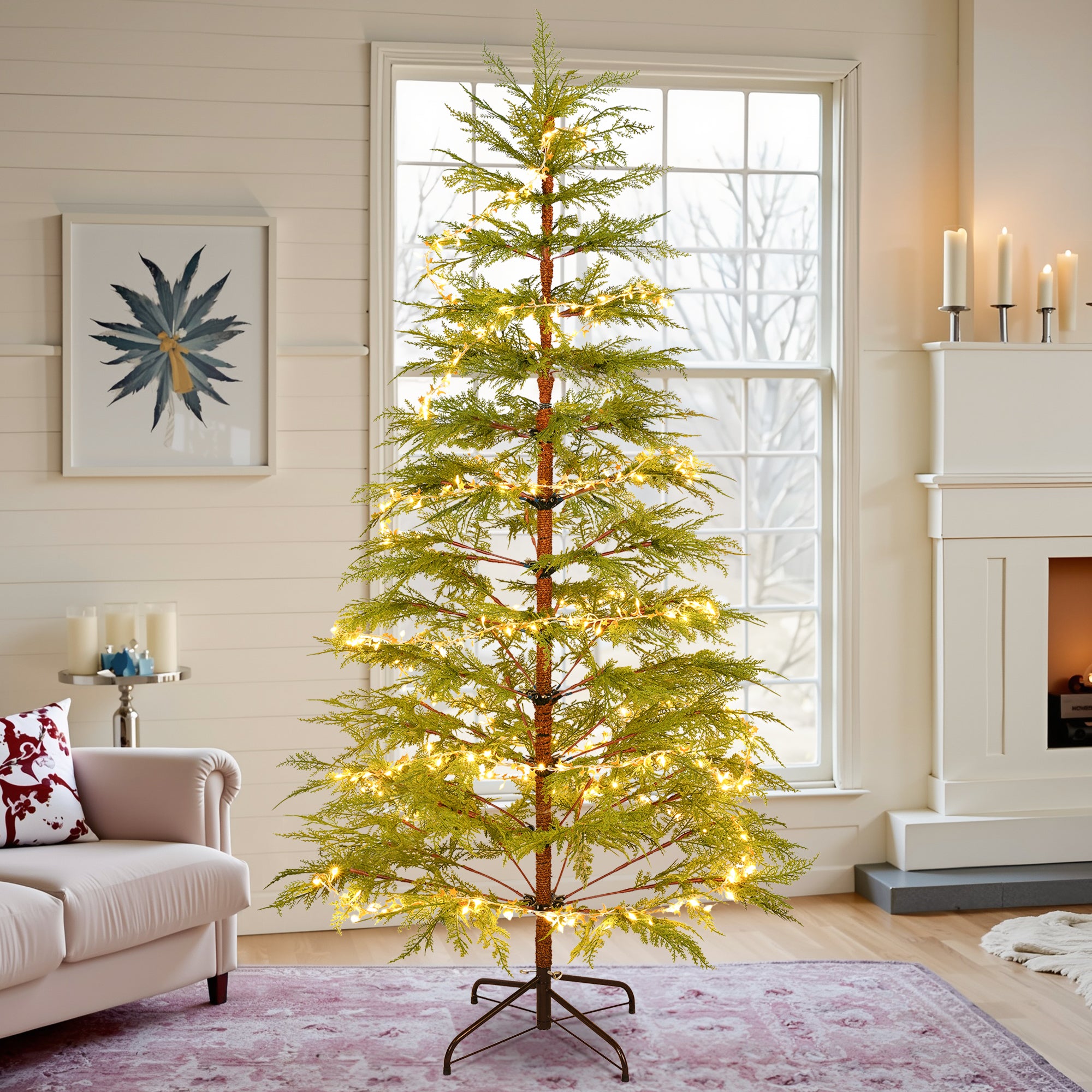 6 Feet Artificial Full Christmas Tree with LED Lights