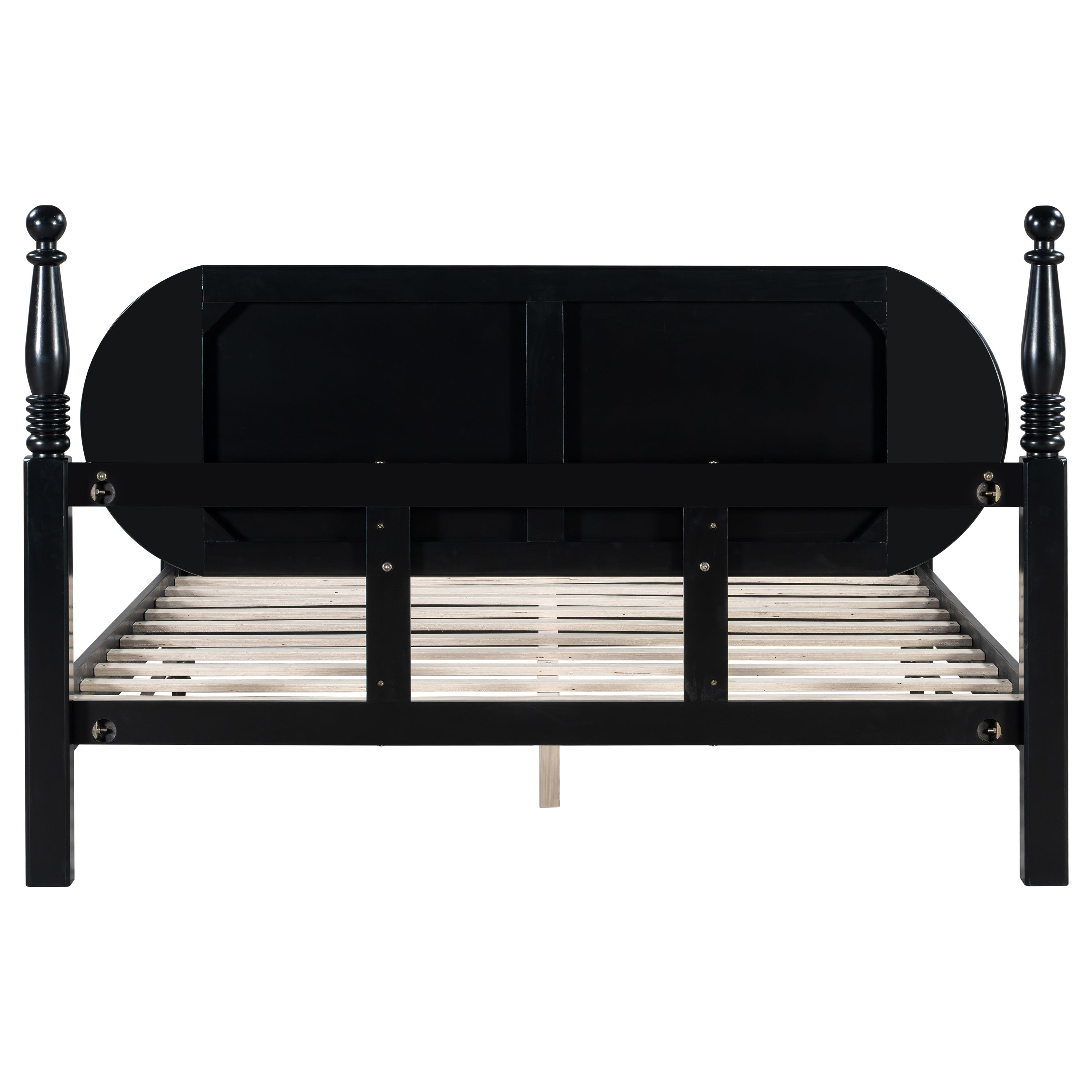Queen Bed Frame, Solid Wood Platform with Slats