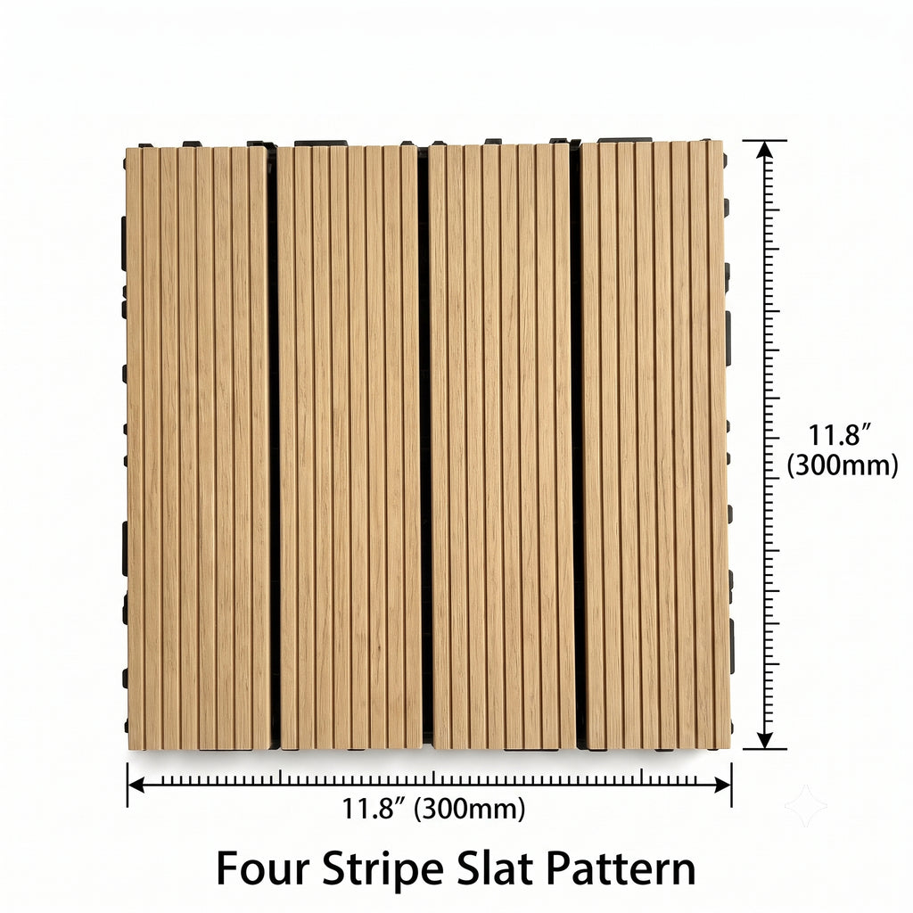 Interlocking WPC Deck Tiles 11.8"x11.8"
