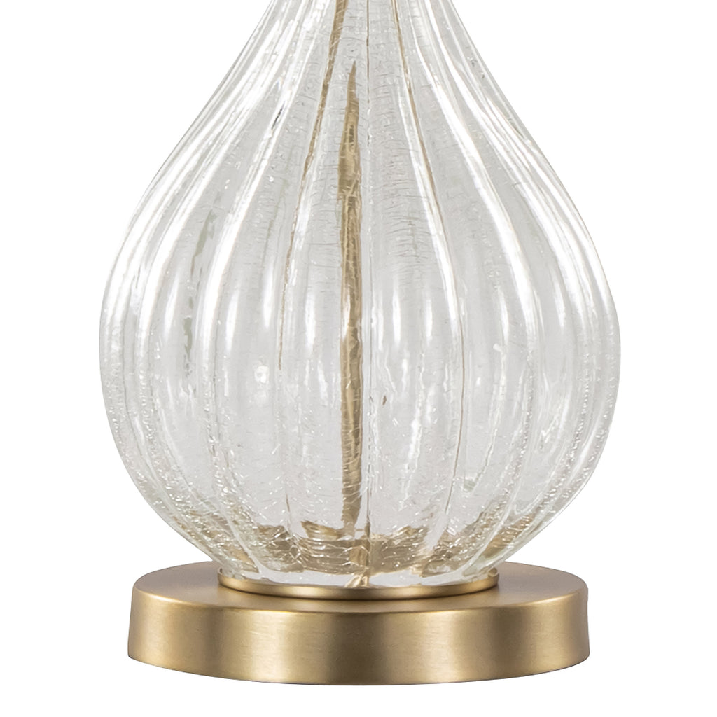 Jenny 27" Contemporary Glass Table Lamp in Clear Crackle Glass