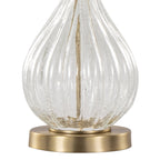 Jenny 27" Contemporary Glass Table Lamp in Clear Crackle Glass