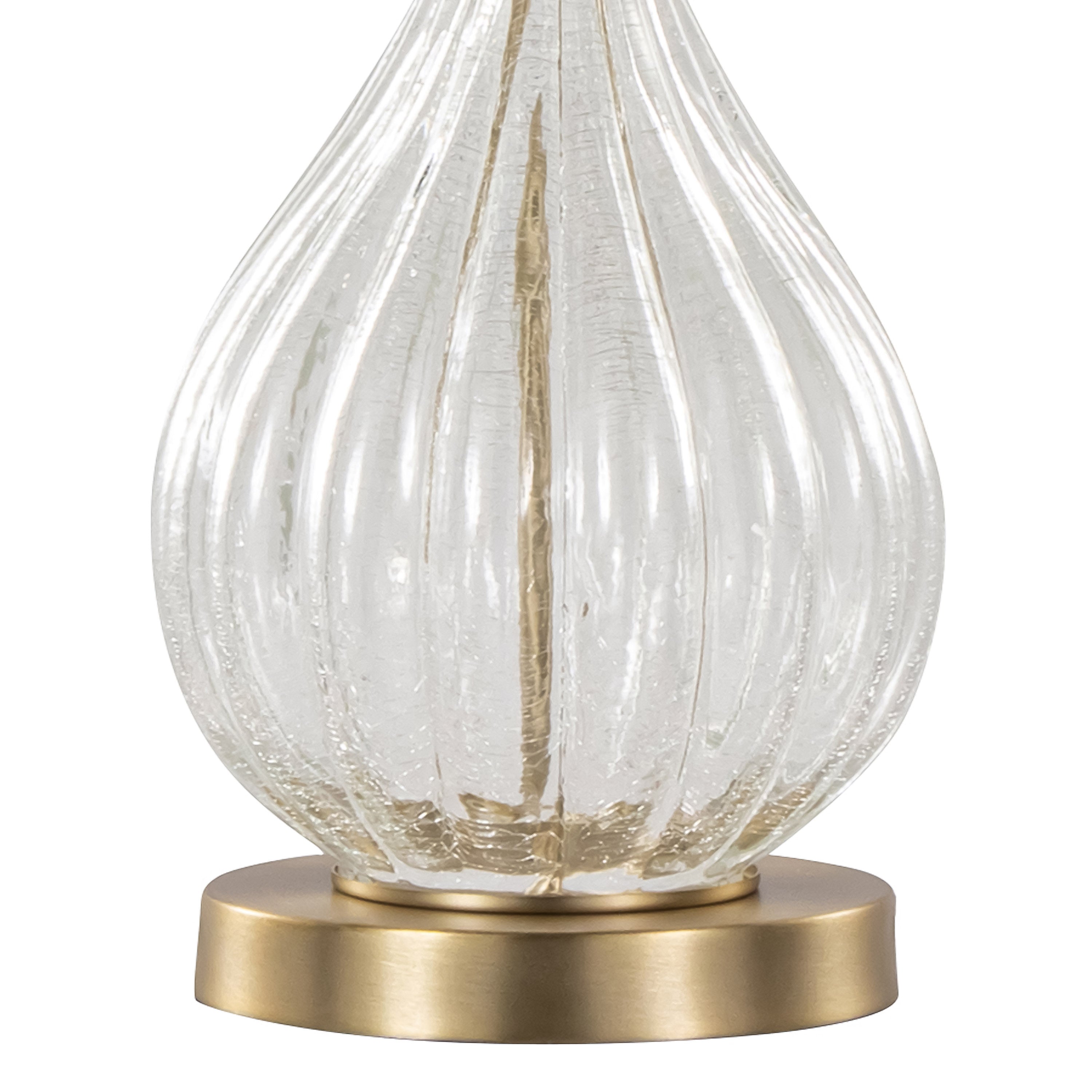 Jenny 27" Contemporary Glass Table Lamp in Clear Crackle Glass