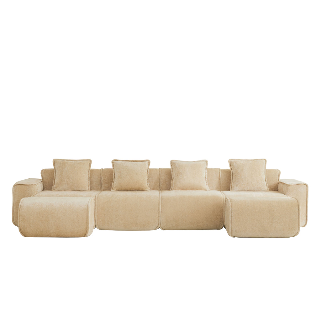 Streamlined Design Modular 4 Seat U Shape Sectional Sofa