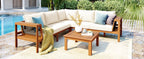 GO 4 Pieces Outdoor Acacia Wood Sofa Set