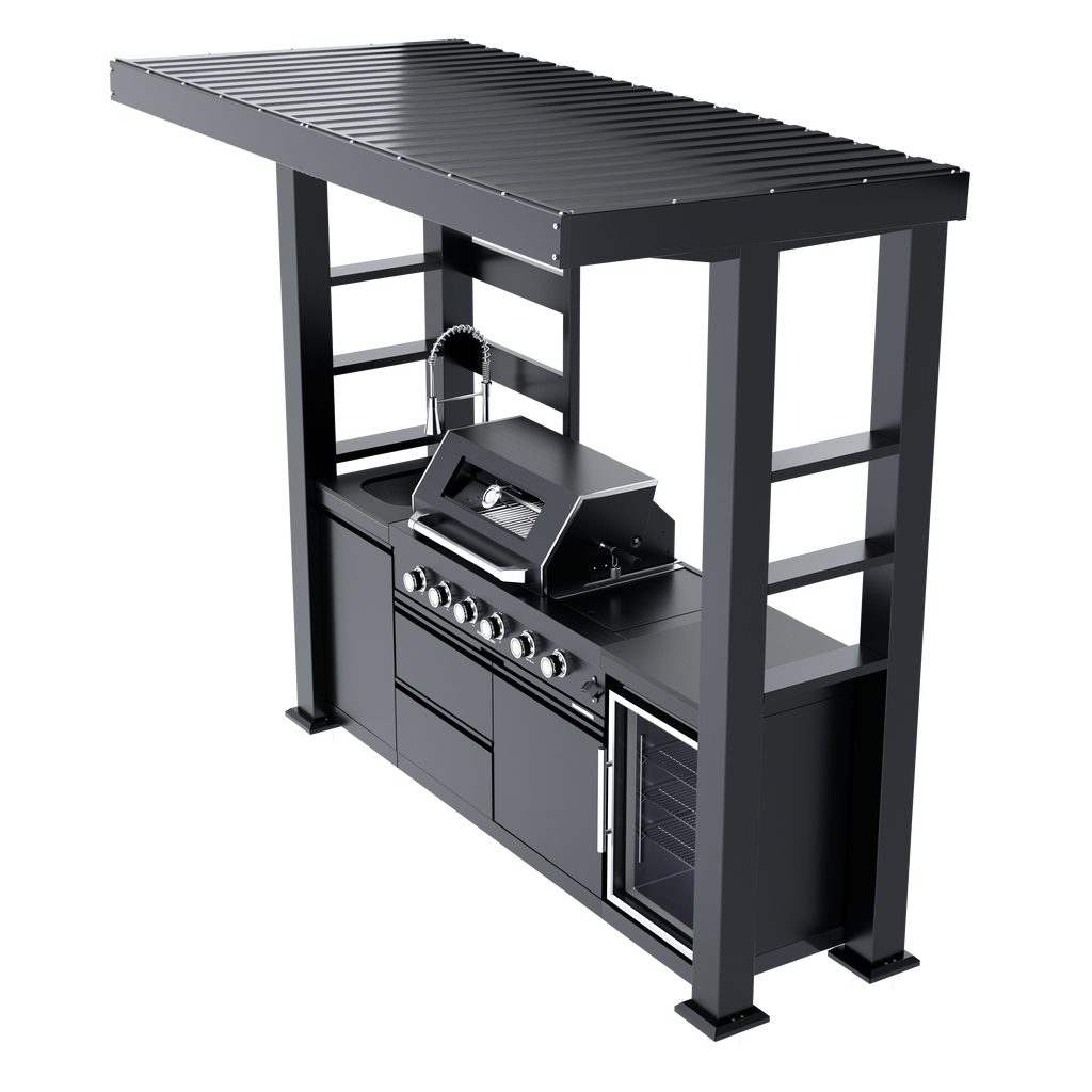 97-Inch 4-Burner Deluxe Stainless Steel Outdoor Kitchen Grill