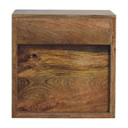 Solid Wood Floating Mini Classic Bedside, Wall-mounted, 1-Drawer, 1 Open Slot