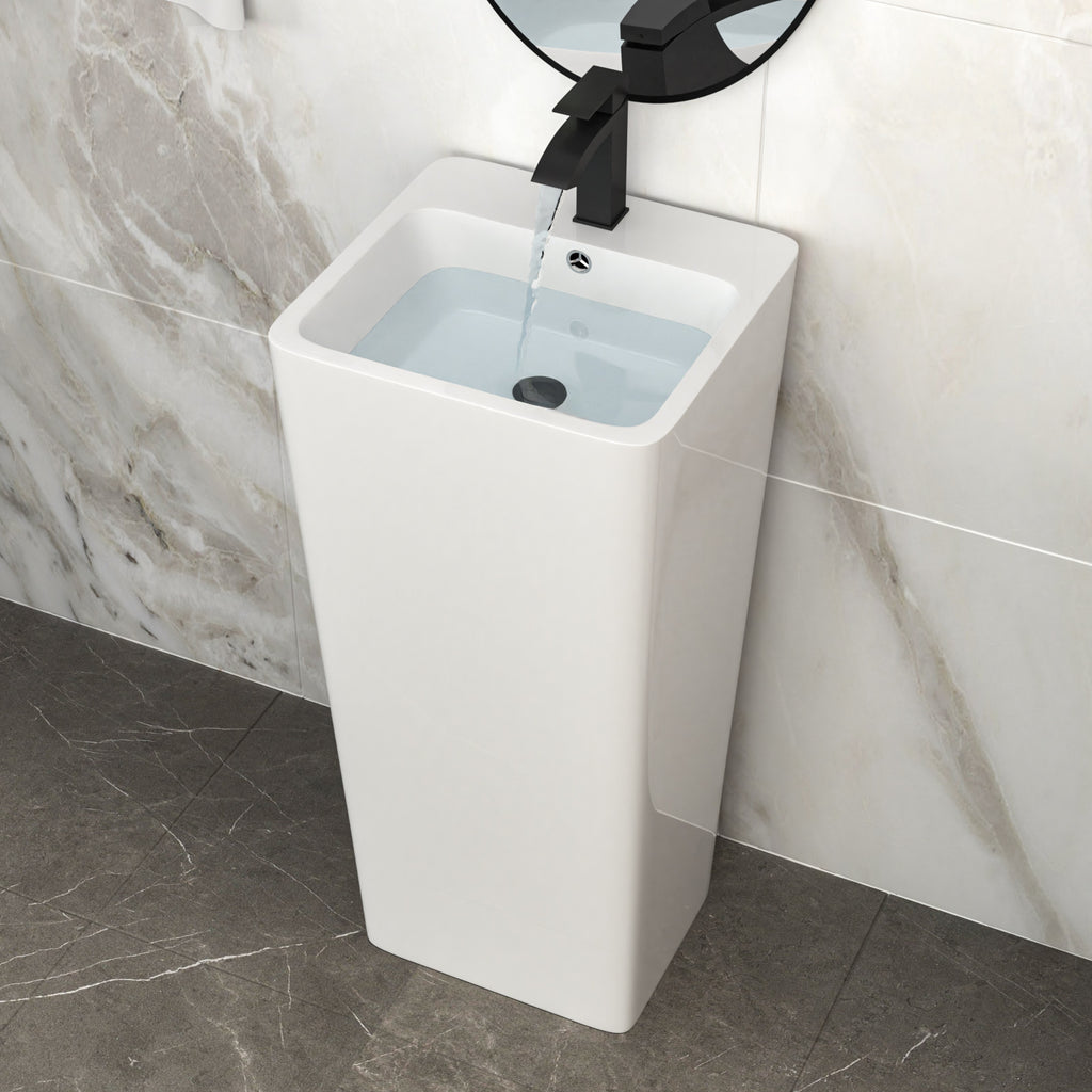 16" Classic Ceramic Bathroom Vanity Sink
