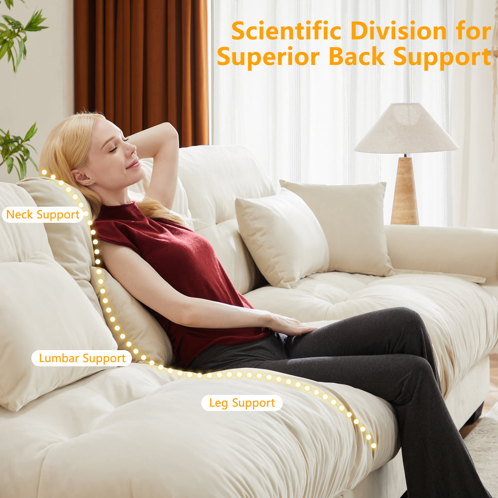 Extra Large 3 Seat Modern Velvet Sofa