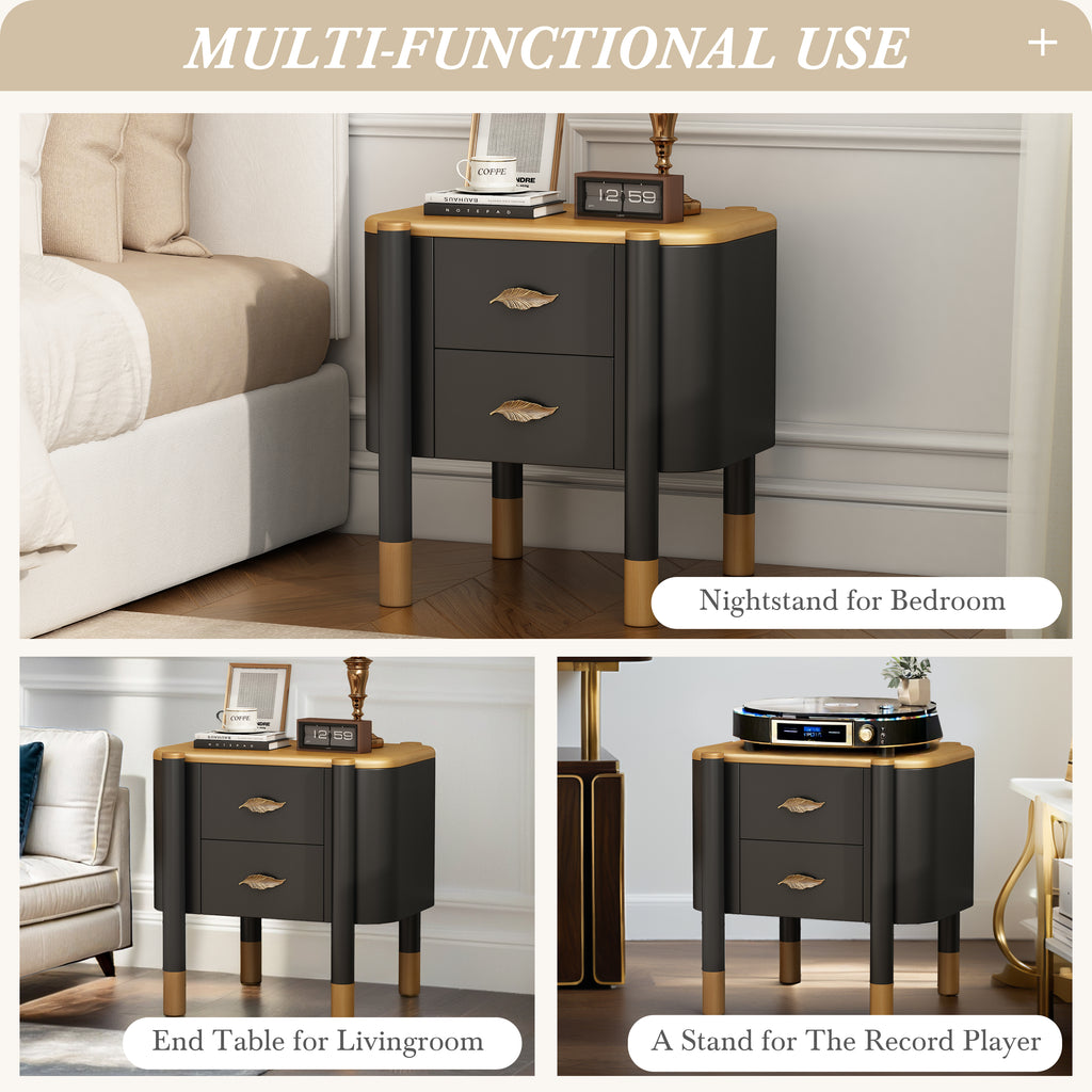 Contemporary 2 Drawers Nightstand