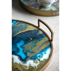 20.9 x 20.1 x 3.1" Round Accent Mirrored Tray