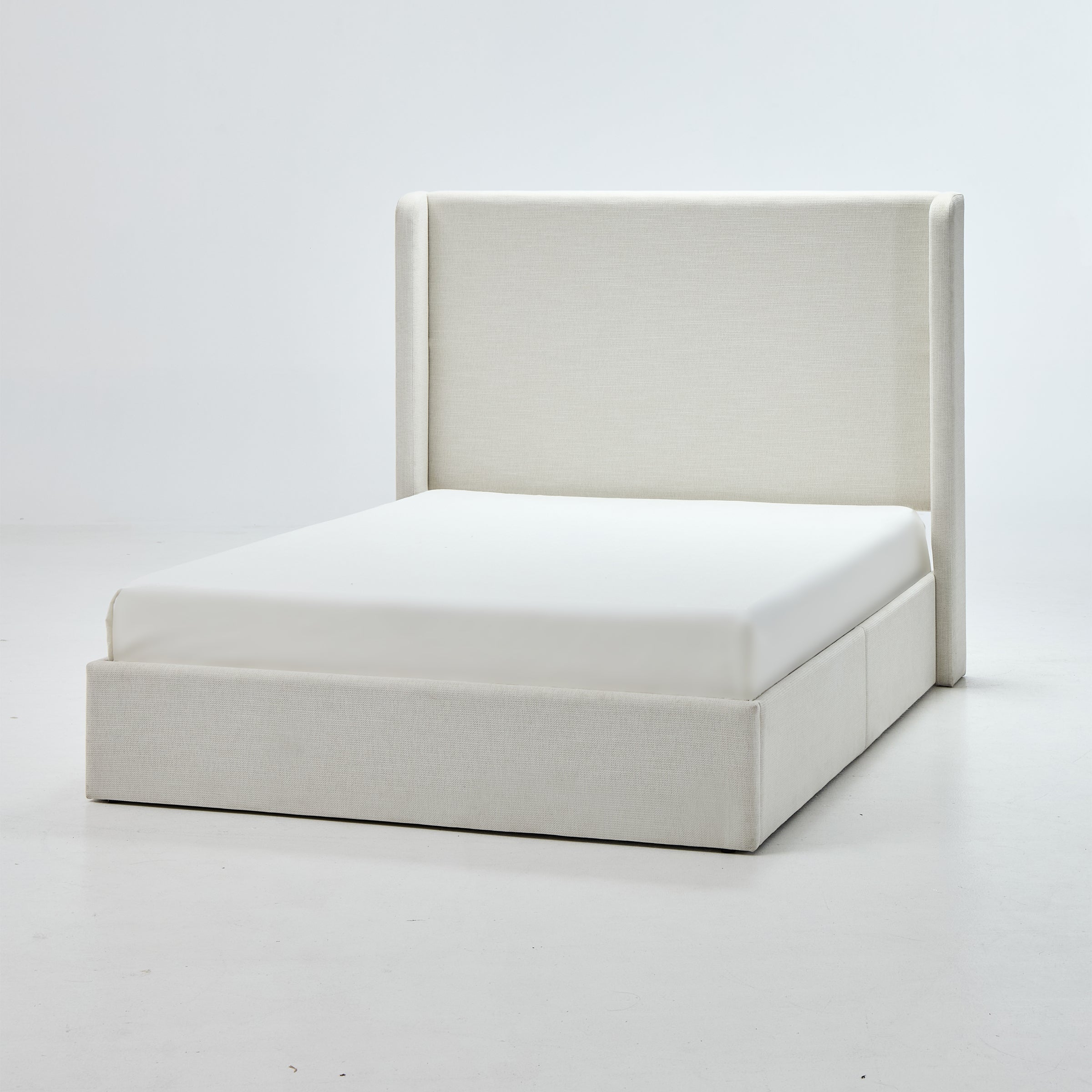 Caron Upholstered Wingback Bed with 54" High Headboard