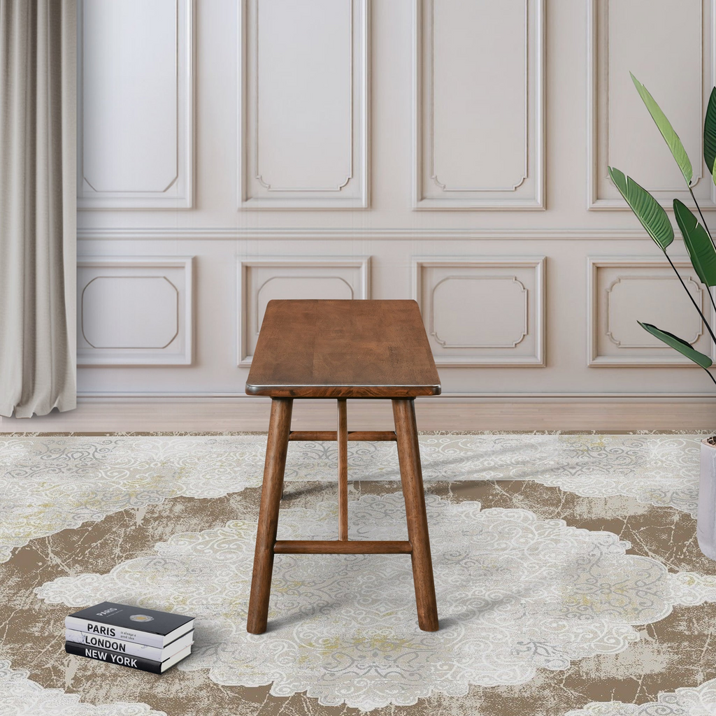 Versatile Solid Wood Molly Bench with Mid-Century Design