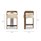 Millwick 26.5" Low Back Genuine Fur Stool