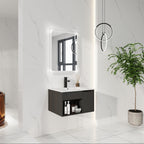24" Wall-Mounted Floating Bathroom Vanity with Ceramic Sink