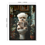 Framed Bathroom Decor - Cute Puppy Wall Art