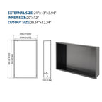 21" x 13" Stainless Steel Shower Niche, Gunmetal