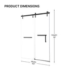 Frameless Single Sliding Shower Door - 60" x 76"