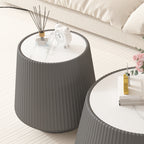 Light Sintered Stone Top Cup Shape Leather Coffee Table