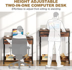 Portable Laptop Desk with Drawer & Wheels