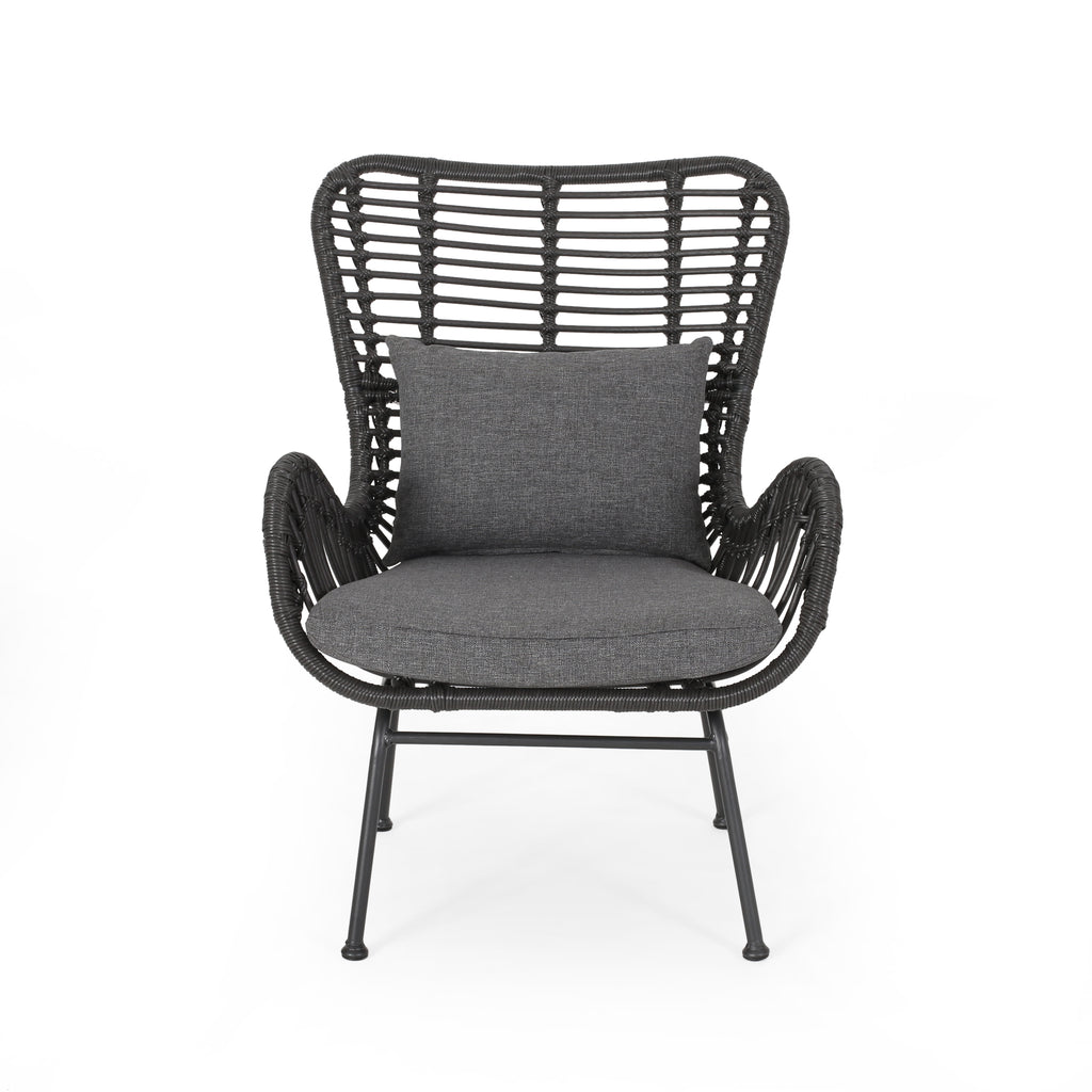 Tapscott Wicker Patio Chair with Cushions (Set of 2)